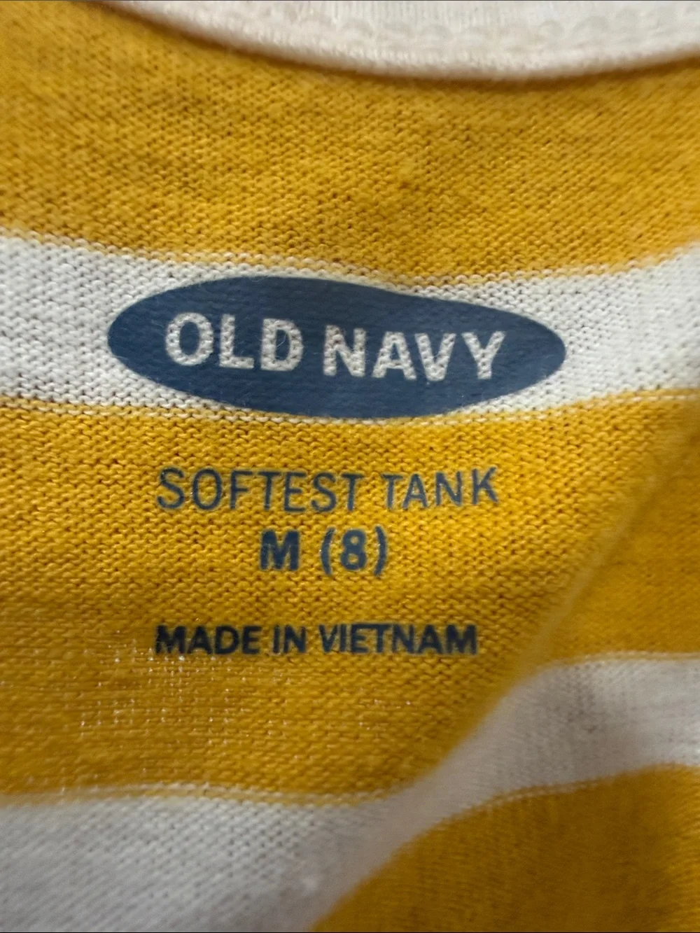 Old Navy Mustard Yellow and White Striped Tank Top